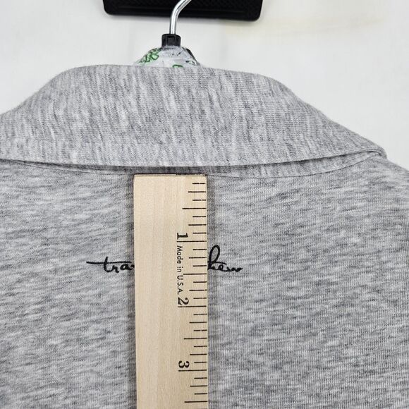 Travis Mathew Polo Shirt Mens XXL Short Sleeve Gray Striped Golf Performance - Picture 5 of 10